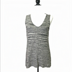 WHITE + warren marled gray knitted sleeveless